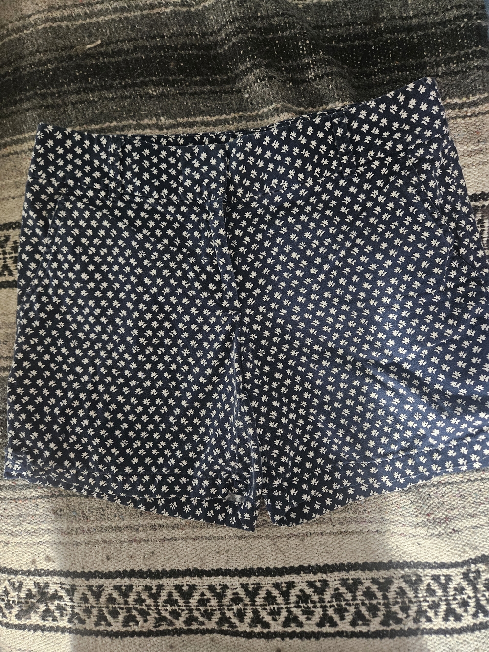 Loft Fashion Navy Floral Pull-On Bermuda Shorts